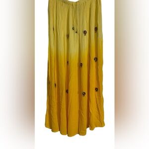 Max Mehra yellow ombré boho skirt. One size.  Like new vintage. Embellished.